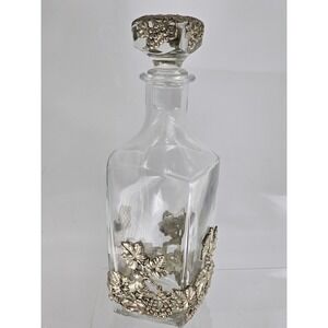 Arthur Court Liquor Decanter Pewter Rabbits & Grapevine Design - Made‎ In France
